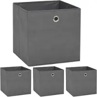 vidaXL Opbevaringskasser 32x32x32 Cm Ikke-Vævet Stof - 4 / Grå