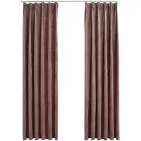 vidaXL mørklægningsgardiner kroge 2 stk. 140 x 175 cm fløjl gammelrosa