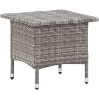 vidaXL tebord 50 x 50 x 47 cm polyrattan grå