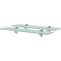 vidaXL svævehylde 2 stk. 50 x 20 cm 8 mm glas