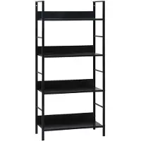 vidaXL Bogreol 3 Hylder Konstrueret Træ - Sort / 124.5 cm