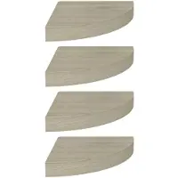 vidaXL Hjørnehylder 25X25X3,8 Cm Mdf Sort Egetræsfarvet - 4 / 1 / 25 x 25 x 3.8 cm