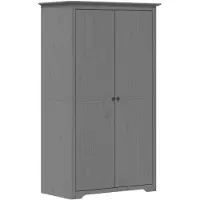 vidaXL klædeskab BODO 101x52x176,5 cm massivt fyrretræ grå