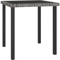 vidaXL Havebord Polyrattan - Grå / 70 x 70 x 73 cm