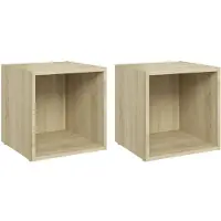 vidaXL TV-Bord 37x35x37 Cm Konstrueret Træ - 2 / Sonoma-eg