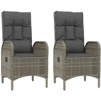 vidaXL Havestole Polyrattan - Grå