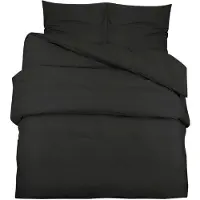 vidaXL sengetøj 240x220 cm bomuld sort
