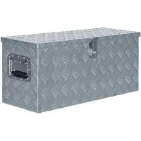 vidaXL aluminiumskasse 80 x 30 x 35 cm sølvfarvet