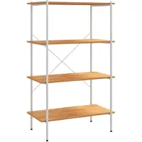 vidaXL Reol Med 3 Hylder - hvid og egetræsfarvet / 130 cm