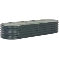 vidaXL Forhøjet Plantekasse Galvaniseret Stål Farvet - Grå / 240 x 80 x 44 cm