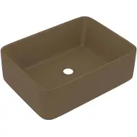 vidaXL luksushåndvask, mat creme, 41x30x12 cm, keramik