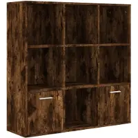 vidaXL bogreol 98x30x98 cm røget egetræsfarve