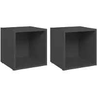 vidaXL tv-skabe 2 stk. 37x35x37 cm spånplade grå