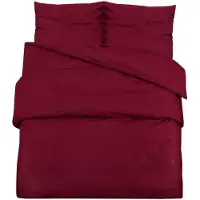 vidaXL Sengetøj Bomuld - Rød / 240 X 220 cm + 60 x 70 cm / 1