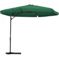 vidaXL udendørs parasol med stålstang 300 cm grøn