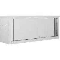vidaXL Køkkenskab Skydelåger Væghængt Rustfrit Stål - 120 x 40 x 50 cm
