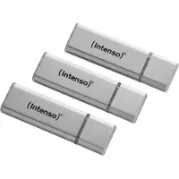Intenso Alu Line - USB flashdrive - 16 GB - USB 2.0 - sølv (pakke med 3)