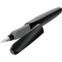 Pelikan 946806, Sort, Grå, Påfyldningssystem til patron, Sort, Rund spids, Rustfrit stål, Mellem