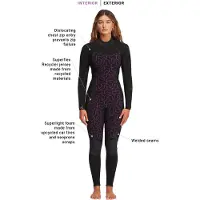 Billabong Synergy 4/3 Mm Dame Våddragt I Neopren Med Lange ærmer Og Lynlås På Ryggen