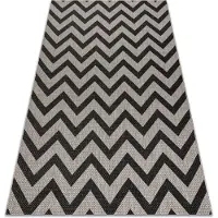 Rugsx Sisaltæppe SISAL FLOORLUX 20340 sølv / sort ZIGZAG 240x330 cm