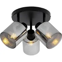 QAZQA Smart loftspot sort med røgglas rund justerbar inkl. 3 Wifi A60 - Laura