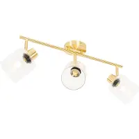 QAZQA Loftspotlight guld med glas 3-lys justerbar - Laura