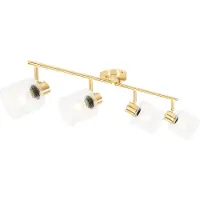 QAZQA Loftspotlight guld med glas 4-lys justerbar - Laura