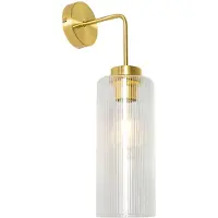 QAZQA Art Deco væglampe guld med glas - Laura