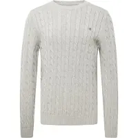 Gant Ganttil mænd. 8050601 Rundhalset trøje i grå, strikket bomuldsjersey (XL), Casual