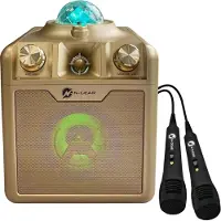 N-Gear Disco Star 710 karaokehøjttaler med Bluetooth og laserlysshow - Guld