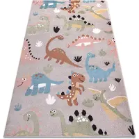 Rugsx Tæppe FUN Dino til børn Dinosaurer beige 120x170 cm