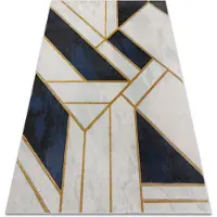 Rugsx Tæppe EMERALD eksklusiv 1015 glamour, stilfuld marmor, geometrisk marineblå / guld 160x220 cm