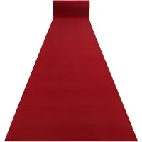 Rugsx Gummibelægning RUMBA 1974 Bryllup enkelt farve klaret, rød 140cm 140x500 cm
