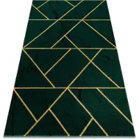 Rugsx Tæppe EMERALD eksklusiv 1012 glamour, stilfuld geometrisk, marmor flaske grøn / guld 160x220 cm