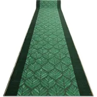 Rugsx Runner anti-slip LIŚCIE blade, gummi grøn 100cm 100x450 cm
