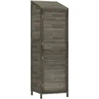 vidaXL haveskur 55x52x174,5 cm massivt fyrretræ antracitgrå