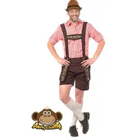 Partychimp Mørkebrune korte tyrolerbukser