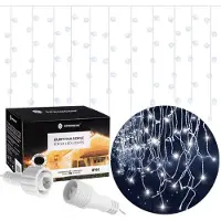 Springos Lysgardin 500 LED lyskæde/snoer i sildreform (snegl) koldt hvidt med flash