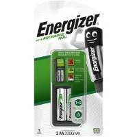 Energizer Mini Charger, Nikkel-Metalhydrid (NiMH), Overopladning, AA, AAA, 2 stk, Batterier inkluderet