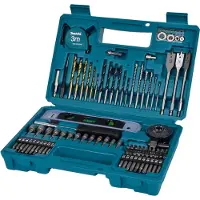 Makita - Skruetrækker og borebitsæt - for metal, træ, mursten - 102 stykker