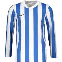 Nike Spilletrøje Dri-FIT Striped Division IV - Hvid/Konge blå/Sort Lange Ærmer Børn, størrelse L: 147-158 cm