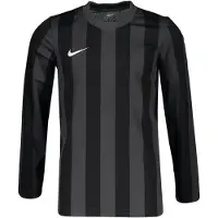 Nike Spilletrøje Dri-FIT Striped Division IV - Grå/Sort/Hvid Lange Ærmer Børn, størrelse S: 128-137 cm