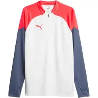 Puma Træningstrøje IndividualCUP 1/4 Lynlås - Hvid/Rød, størrelse Large