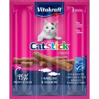 Vitakraft Cat Stick Mini - Torsk & sej - 3 stk.