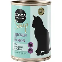 Cosma Soup 12 x 100 g - Kyllingebryst & Laks med Squash & Gulerod