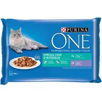 Purina One Økonomipakke: 24 x 85 g - Indendørs tun og kalvekød