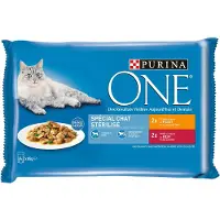 Purina One Økonomipakke: 24 x 85 g - Sterilcat kylling og oksekød