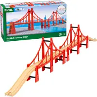 BRIO World - 33683 Double Suspension Bridge | Toy Train Set tilbehør til børn og småbørn i alderen 3 og op | Kompatibel med alle Railway -sæ