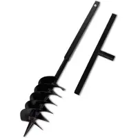 vidaXL Jordbor med håndtag 150 mm 3 spiraler stål sort