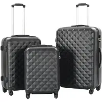 vidaXL kuffertsæt i 3 dele hardcase sort ABS